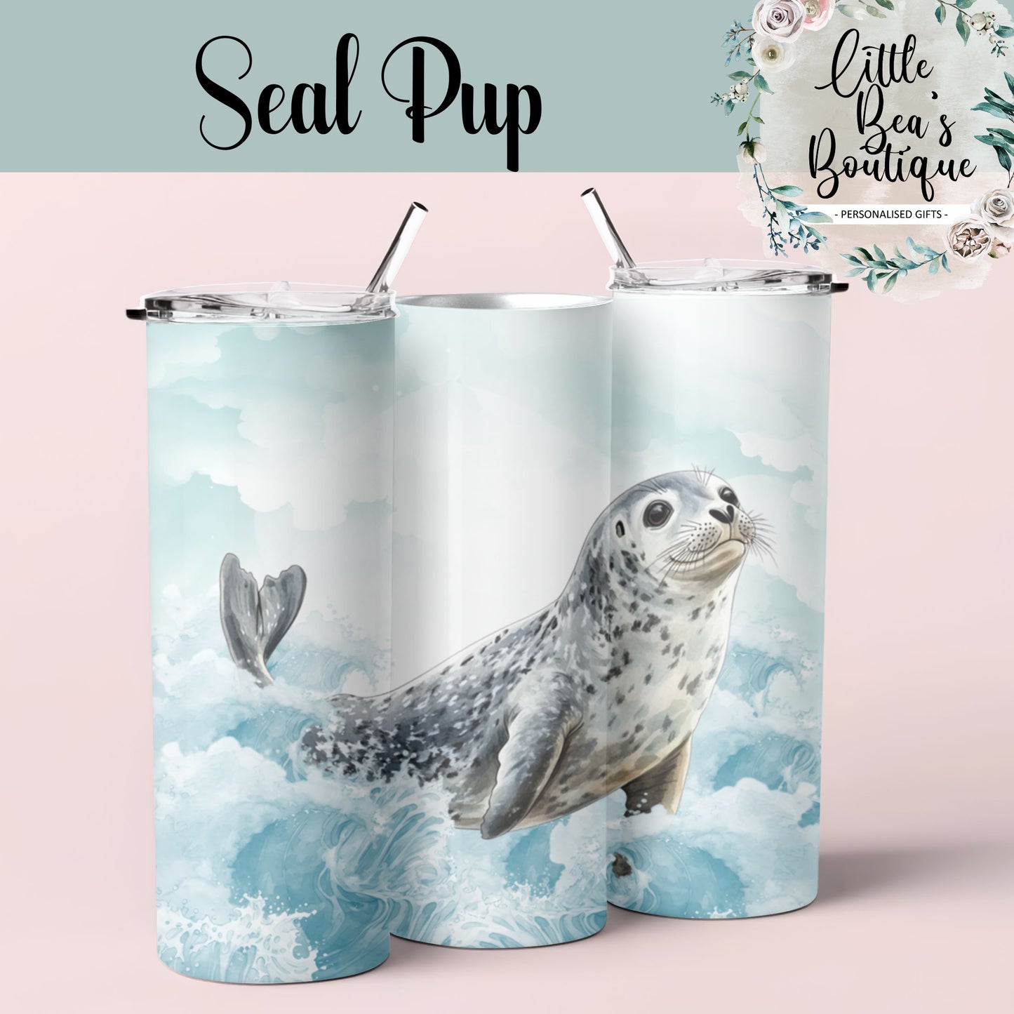 Under the Sea Water Creatures Collection Tumbler Hot/Cold Drinks Bottle with Straw - Stainless Steel Insulated Drink Water Bottle - 15oz / 20oz With Straw Bottle Tea Coffee Travel Cup