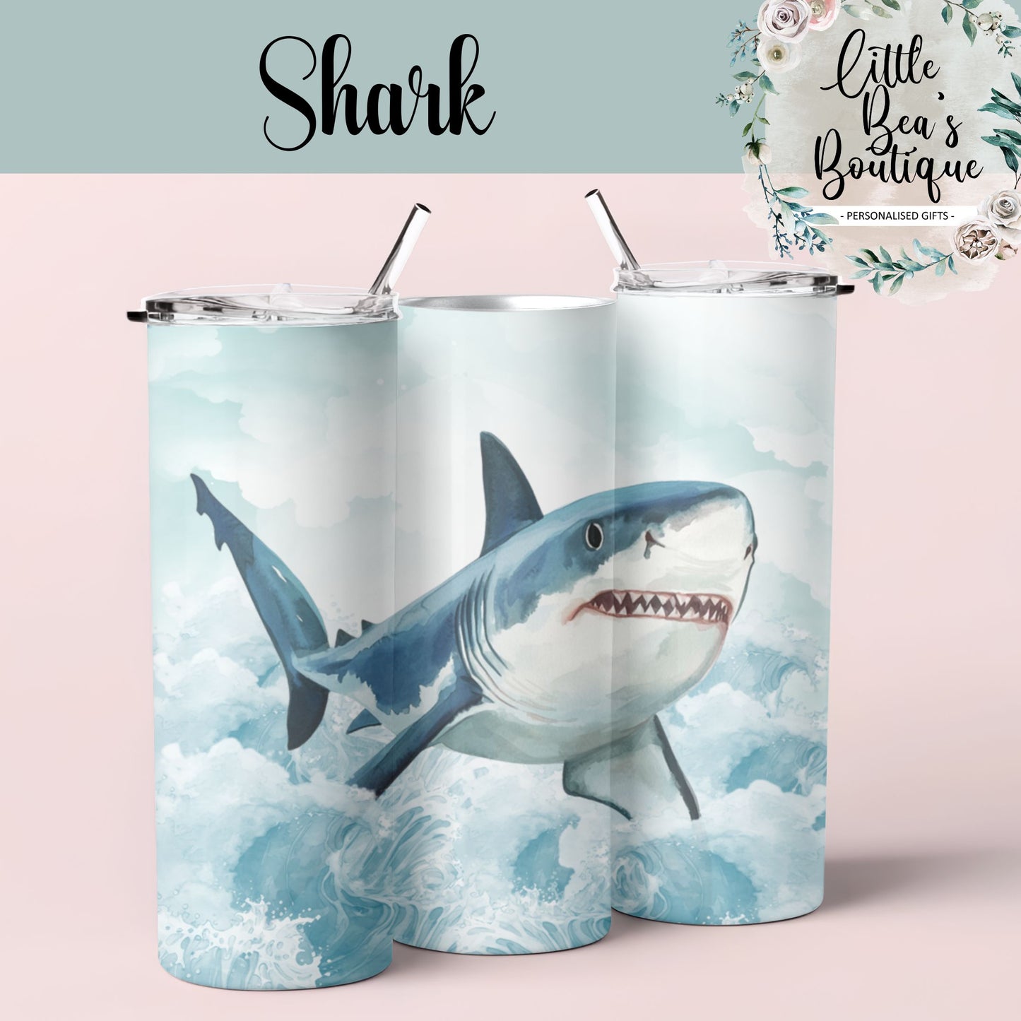 Under the Sea Water Creatures Collection Tumbler Hot/Cold Drinks Bottle with Straw - Stainless Steel Insulated Drink Water Bottle - 15oz / 20oz With Straw Bottle Tea Coffee Travel Cup