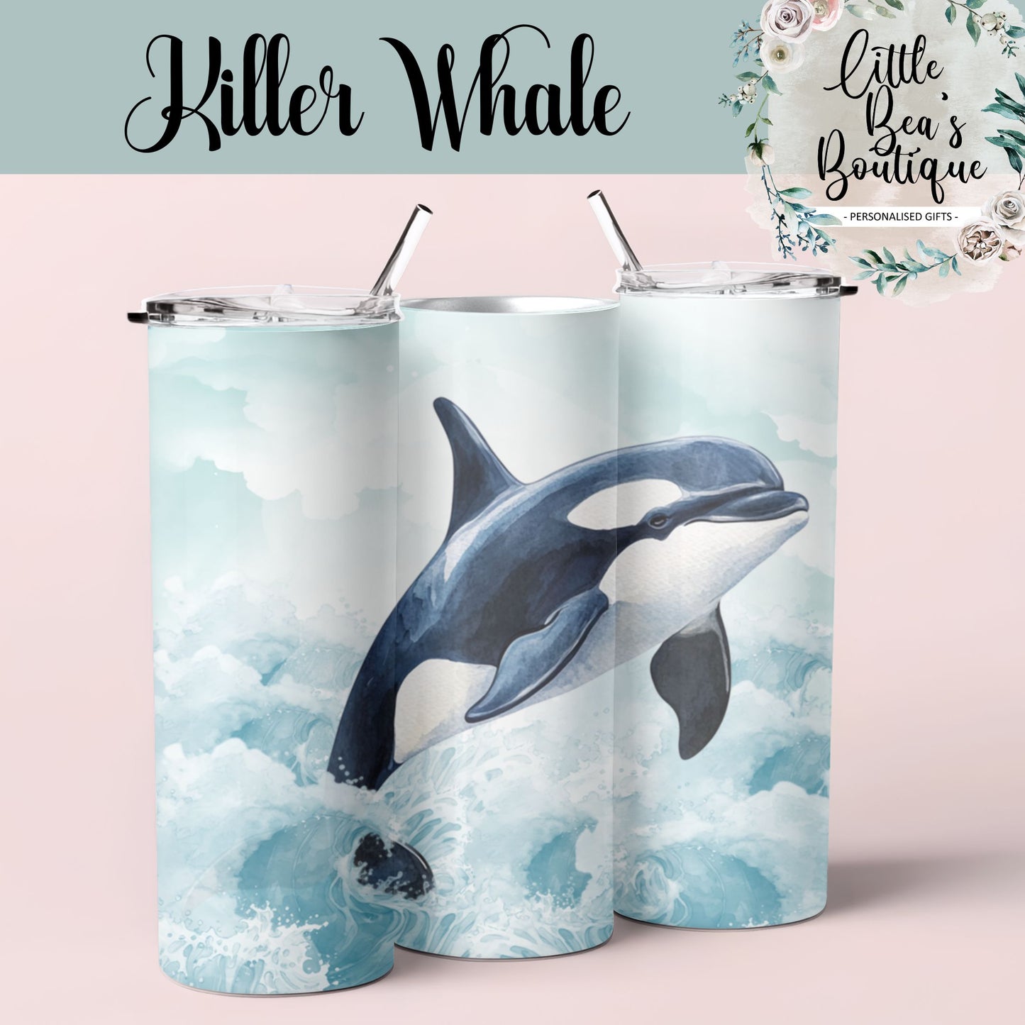 Under the Sea Water Creatures Collection Tumbler Hot/Cold Drinks Bottle with Straw - Stainless Steel Insulated Drink Water Bottle - 15oz / 20oz With Straw Bottle Tea Coffee Travel Cup