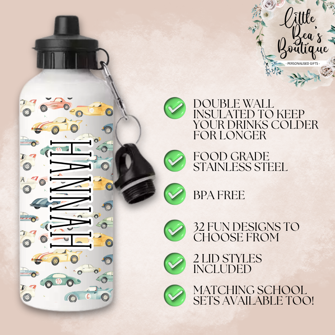 Customised Kids School Set - Lunch Bag, Lunch Box and Stainless Steel Insulated Drink Water Bottle Set - Add Any Name (Copy)