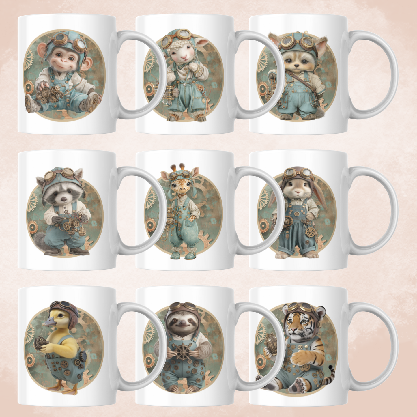 Steampunk Collection Mug - 4 Sizes Available - Ceramic Drinkware Handled Mug Gift Set