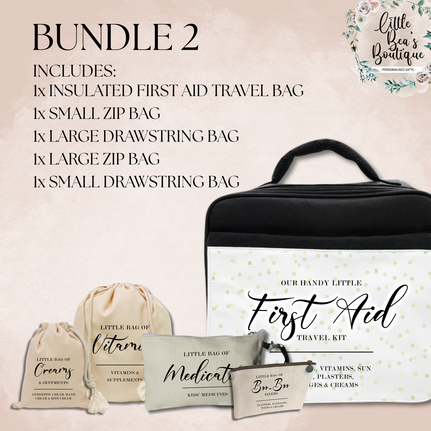 Customised Travel First Aid Bag Storage for Medication | Organisational Bags for Holiday or Hospital Visits