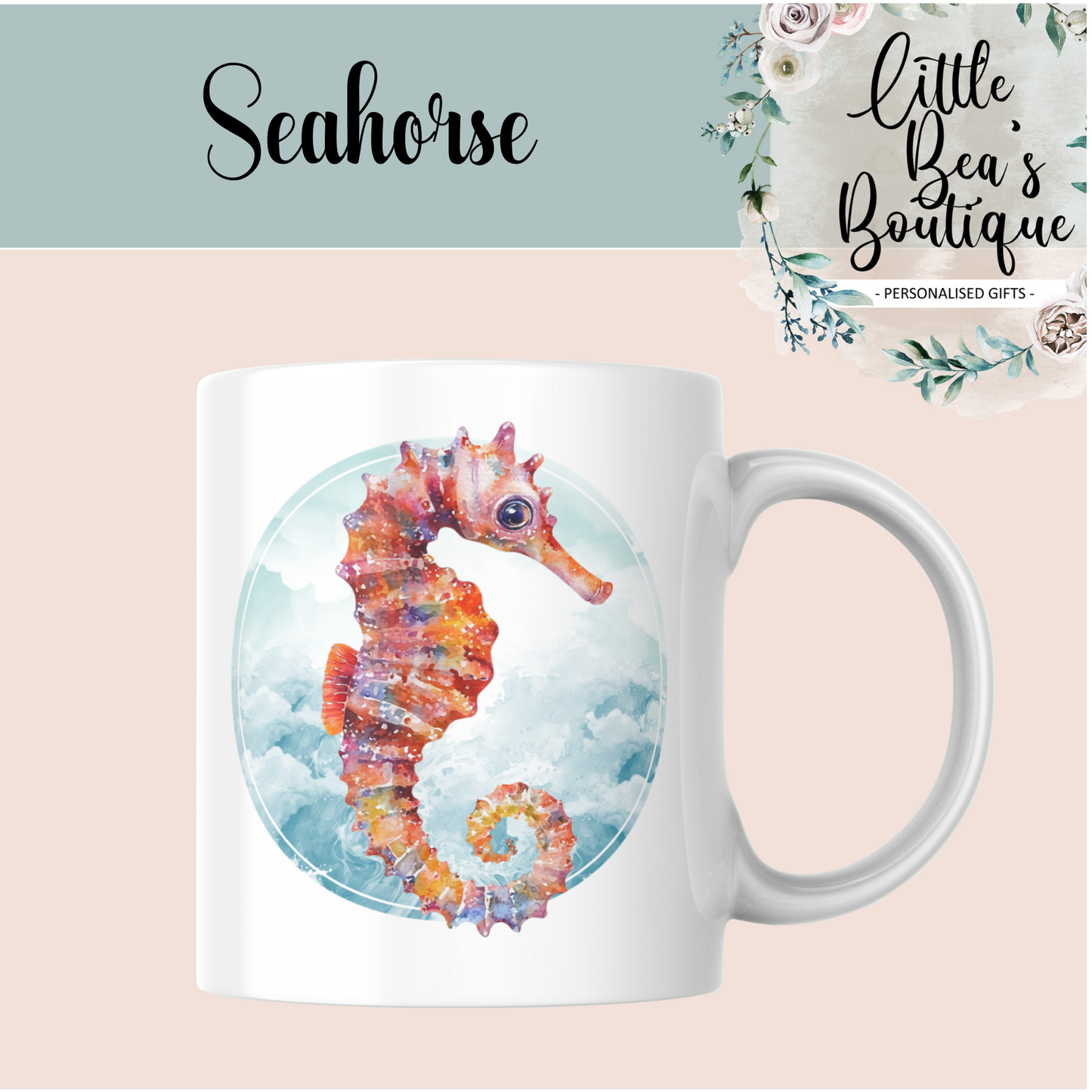 Under The Sea Water Creatures Collection Mug - 4 Sizes Available - Ceramic Drinkware Handled Mug Gift Set 24 Creatures to Choose From - Penguin, Orca Whale, Dolphin, Seahorse, Otter Drinkware