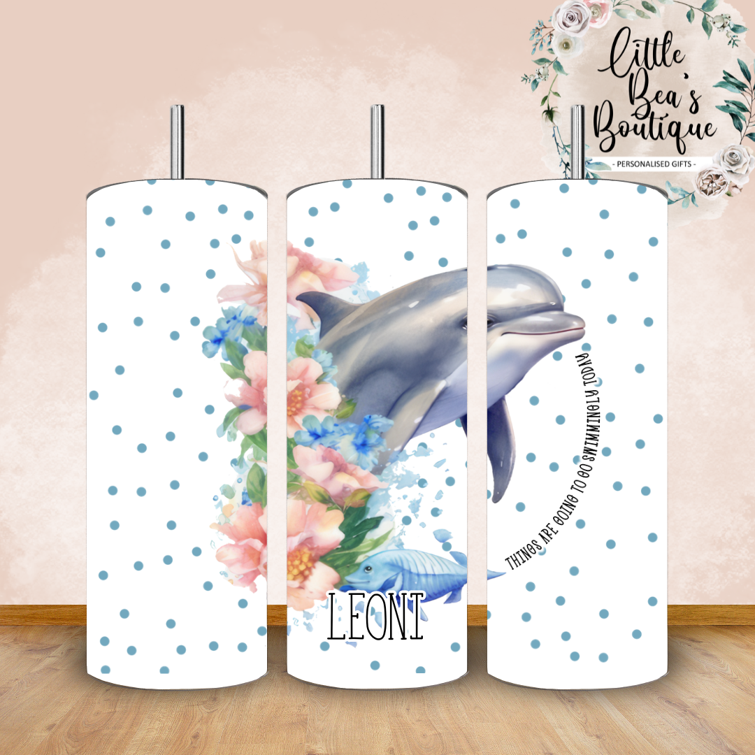 Floral Animals Collection Tumbler Hot or Cold Drinks Bottle with Straw