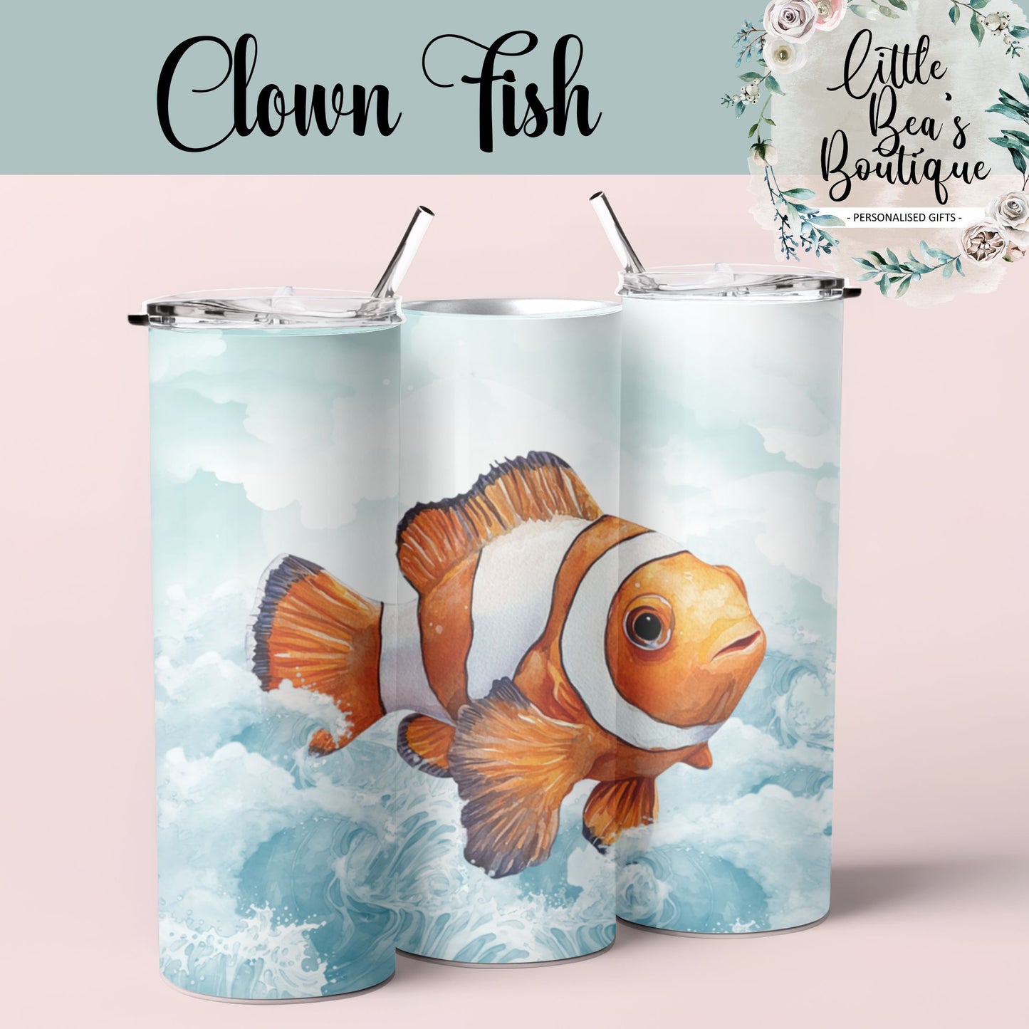 Under the Sea Water Creatures Collection Tumbler Hot/Cold Drinks Bottle with Straw - Stainless Steel Insulated Drink Water Bottle - 15oz / 20oz With Straw Bottle Tea Coffee Travel Cup