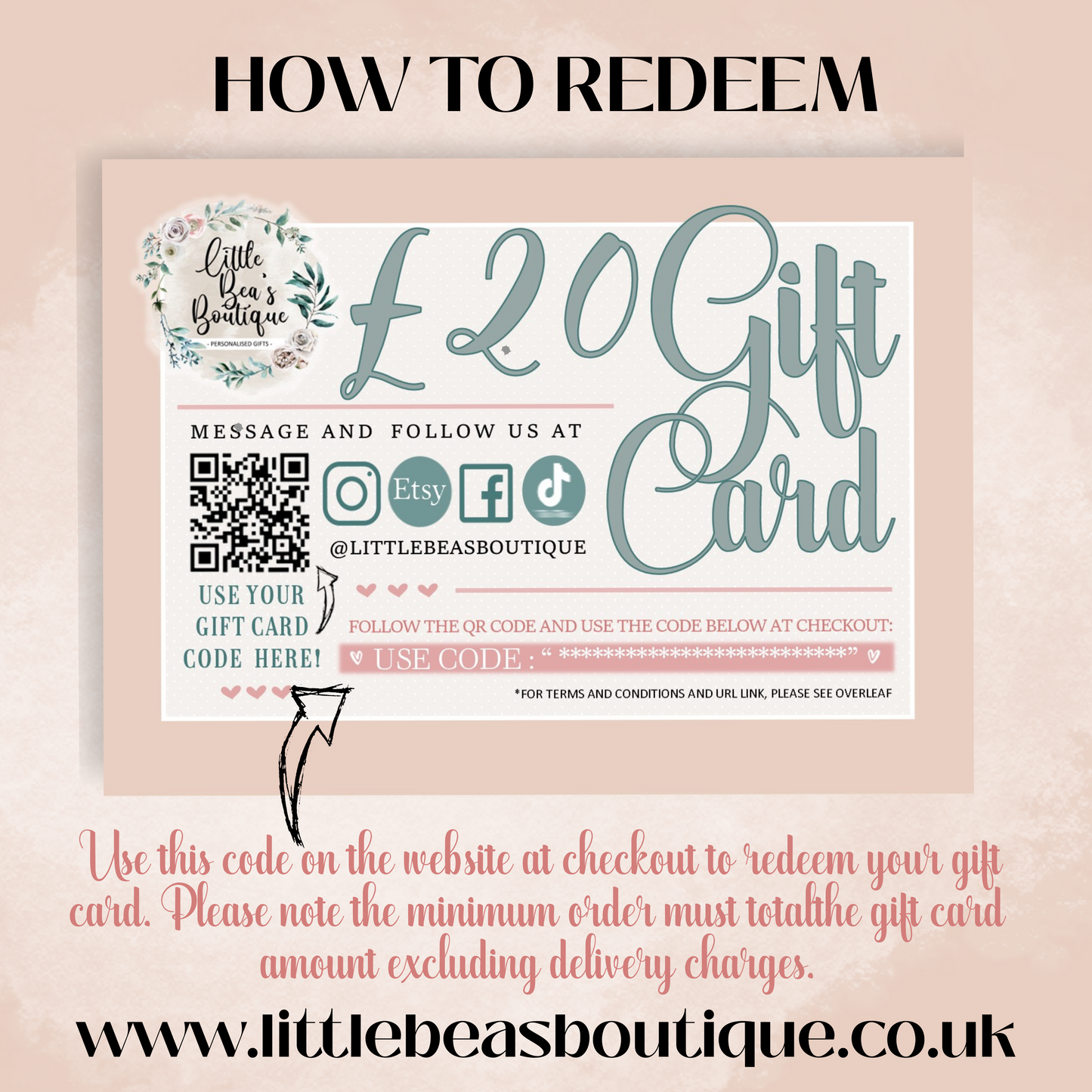 GIFT CARD/E-GIFT VOUCHER - £5, £10, £20 OR £50