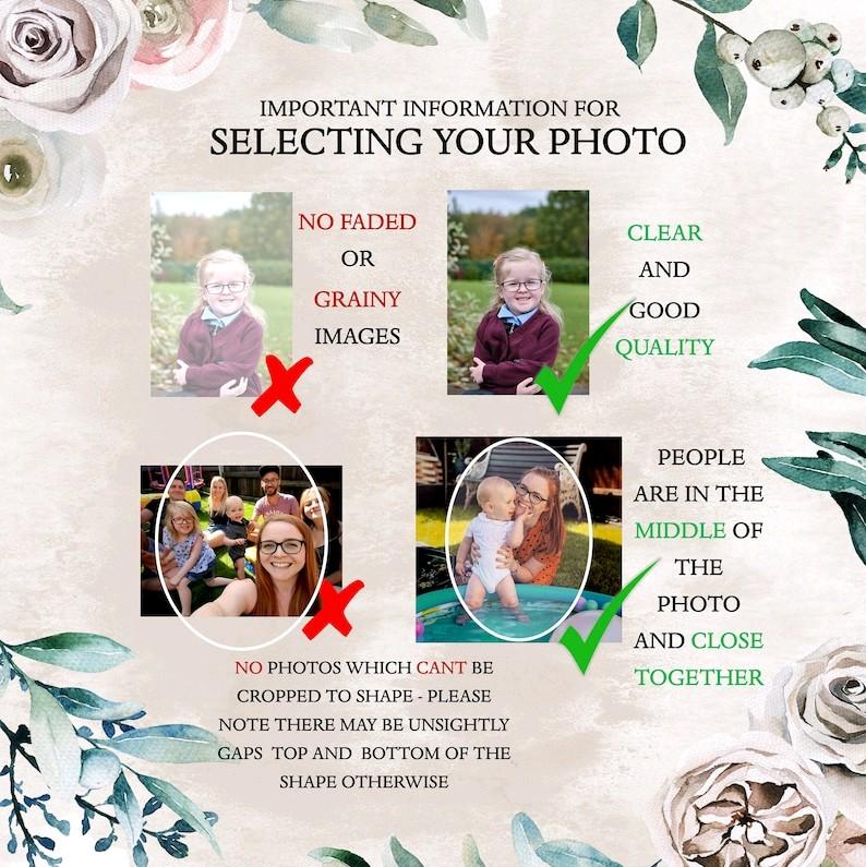 PHOTO SLATE PLAQUE With Stands - Add Your Own Photo, Gift Picture Slate, 4 Sizes, Picture Wedding Gift, Birthday Gift for Mum Slate