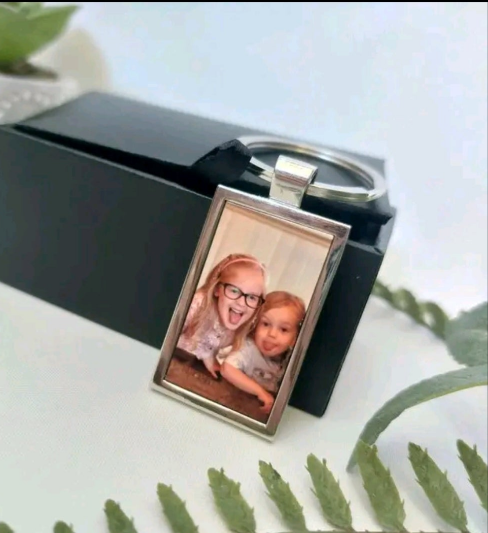 Personalised Stainless Steel Photo Picture Keyring Keychain | Mother's Day Gift for Mum Grandma Nanna - With Gift Box