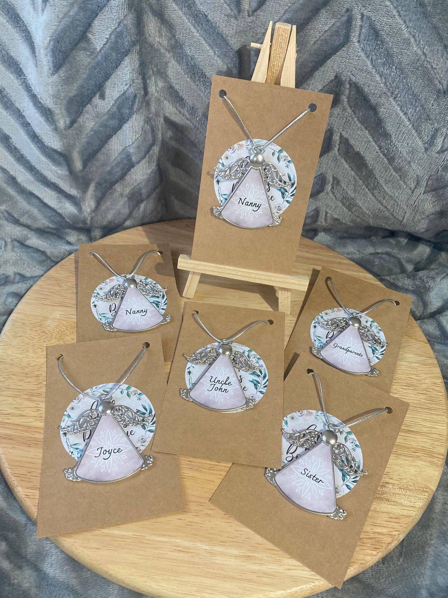 Angel Memorial Ornament, Personalised Hanging Memorial Angel, Mother's Day Angel, In Memory of Mum Grandma Nan Angel Bauble, Tree Decoration