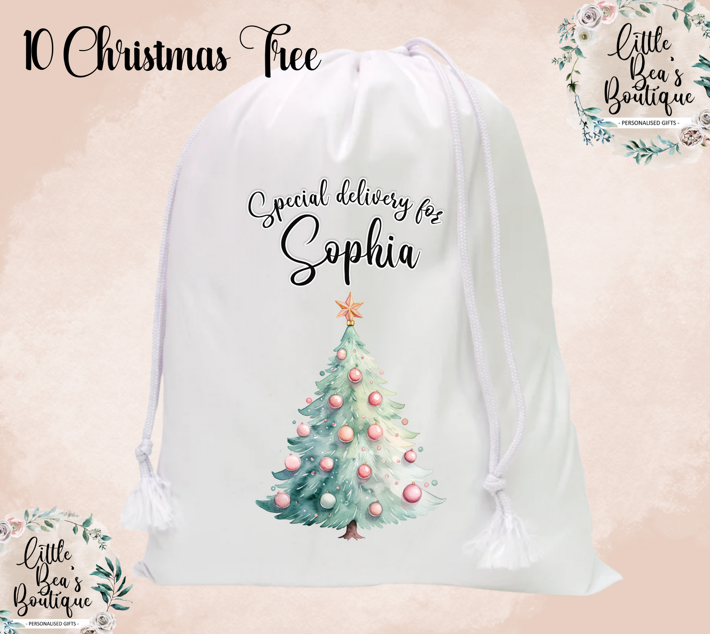 Personalised Large White Christmas Santa Sack