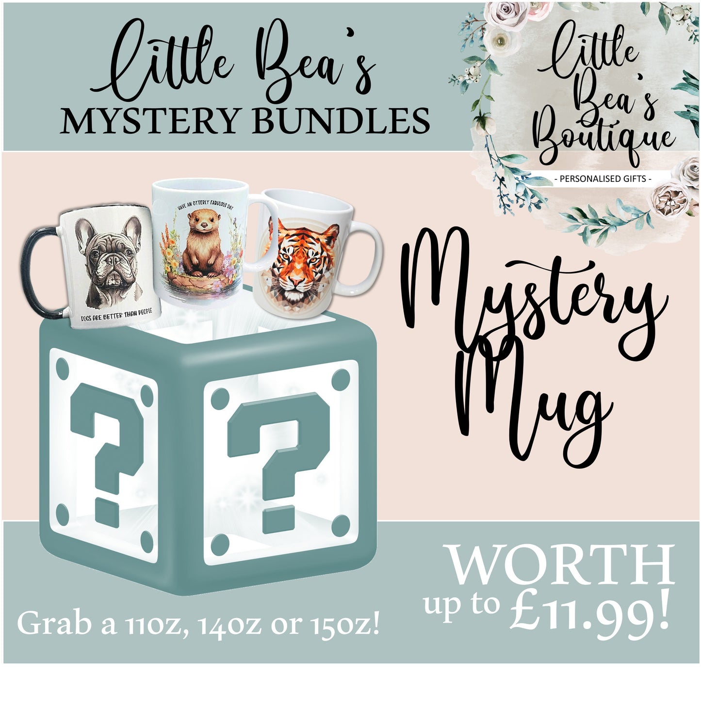 MYSTERY MUG | Worth £9.99-£12.99| Drinkware Surprise Blind Mug Only