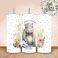 Floral Animals Collection Tumbler Hot or Cold Drinks Bottle with Straw
