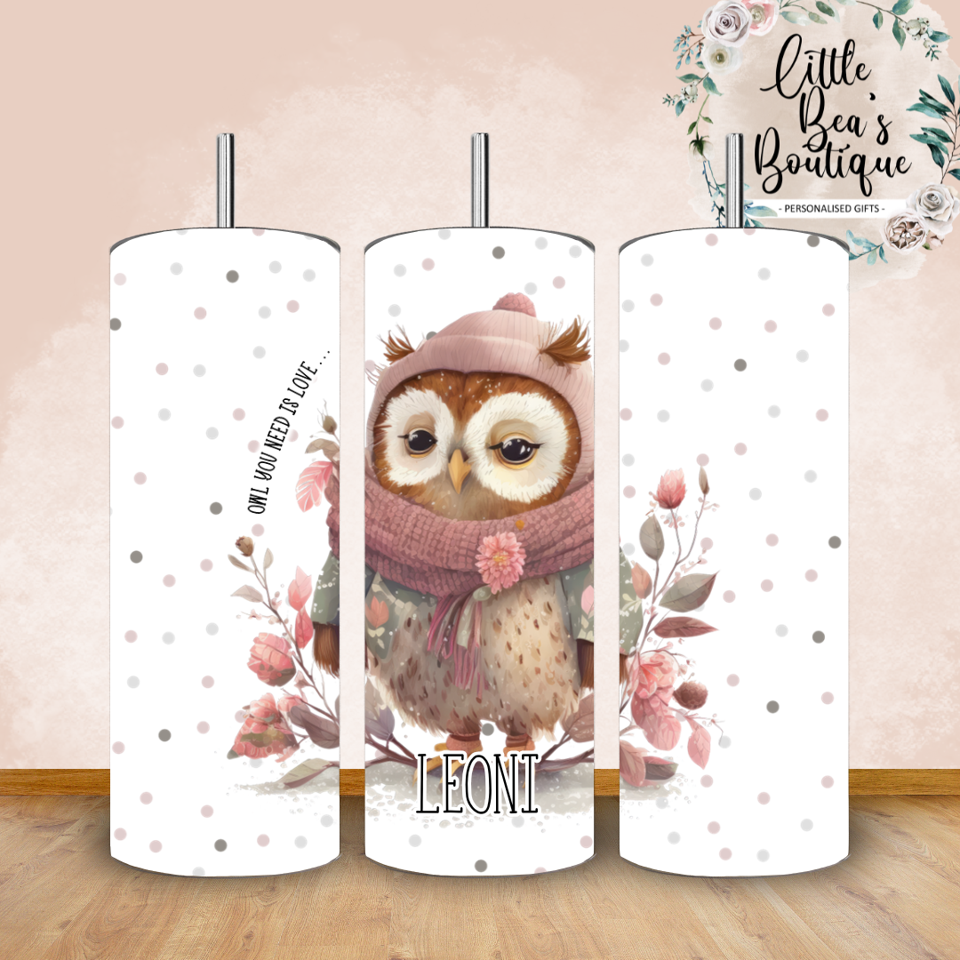 Floral Animals Collection Tumbler Hot or Cold Drinks Bottle with Straw