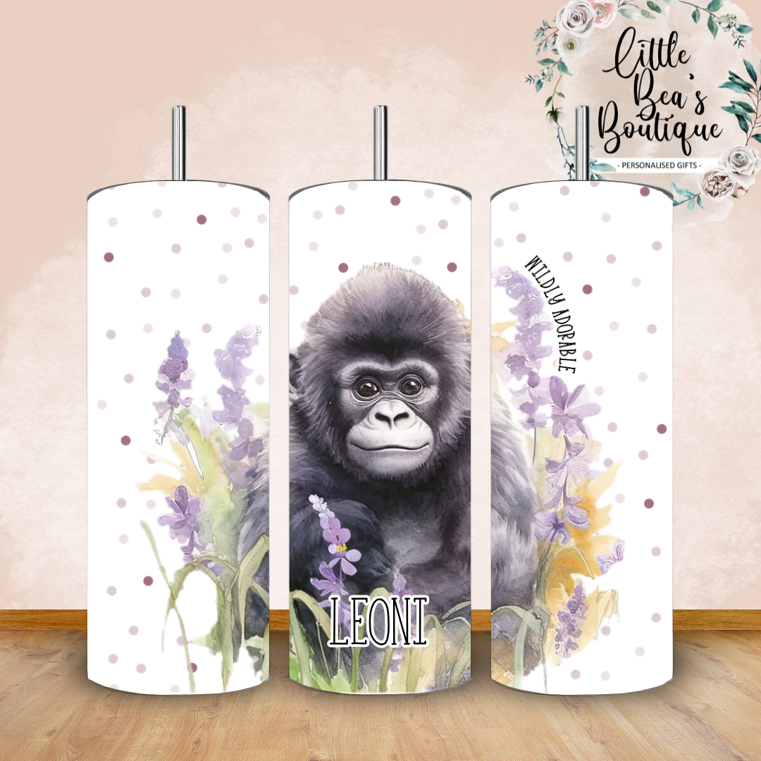 Floral Animals Collection Tumbler Hot or Cold Drinks Bottle with Straw