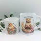 Floral Animal Collection Mug - 4 Sizes Available - Ceramic Drinkware Handled Mug Gift Set 40 Animals to Choose From - Penguin, Highland Cow, Elephant, Giraffe, Bees, Owl, Duck Drinkware Printed