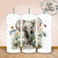 Floral Animals Collection Tumbler Hot or Cold Drinks Bottle with Straw