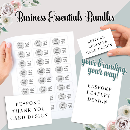 Small Business Essentials Bundle - Business Cards, Leaflets, Stickers, Thank You Cards