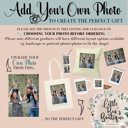 ADD YOUR OWN PHOTO | Customised Photo Picture Gift, Perfect for Mothers Day, Cushion, Tote Bag, Mug, Coaster, Tumbler, Water Bottle, Jigsaw Puzzle