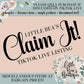 Little Bea's "Claim It" Live - Discounted Items - Please discuss on TIKTOK Live before ordering