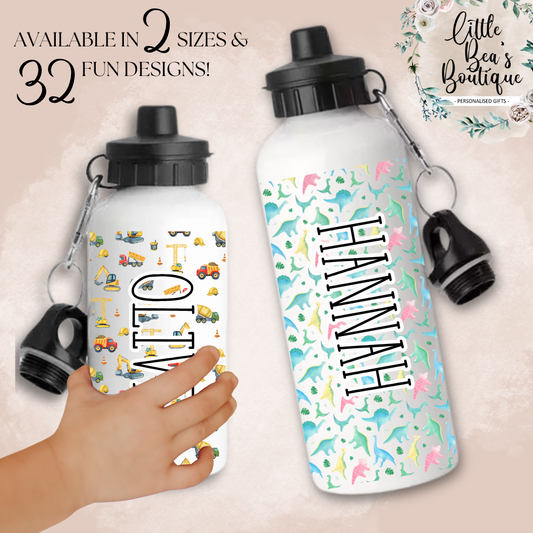 Customised Kids Stainless Steel Insulated Drink Water Bottle - Add Any Name