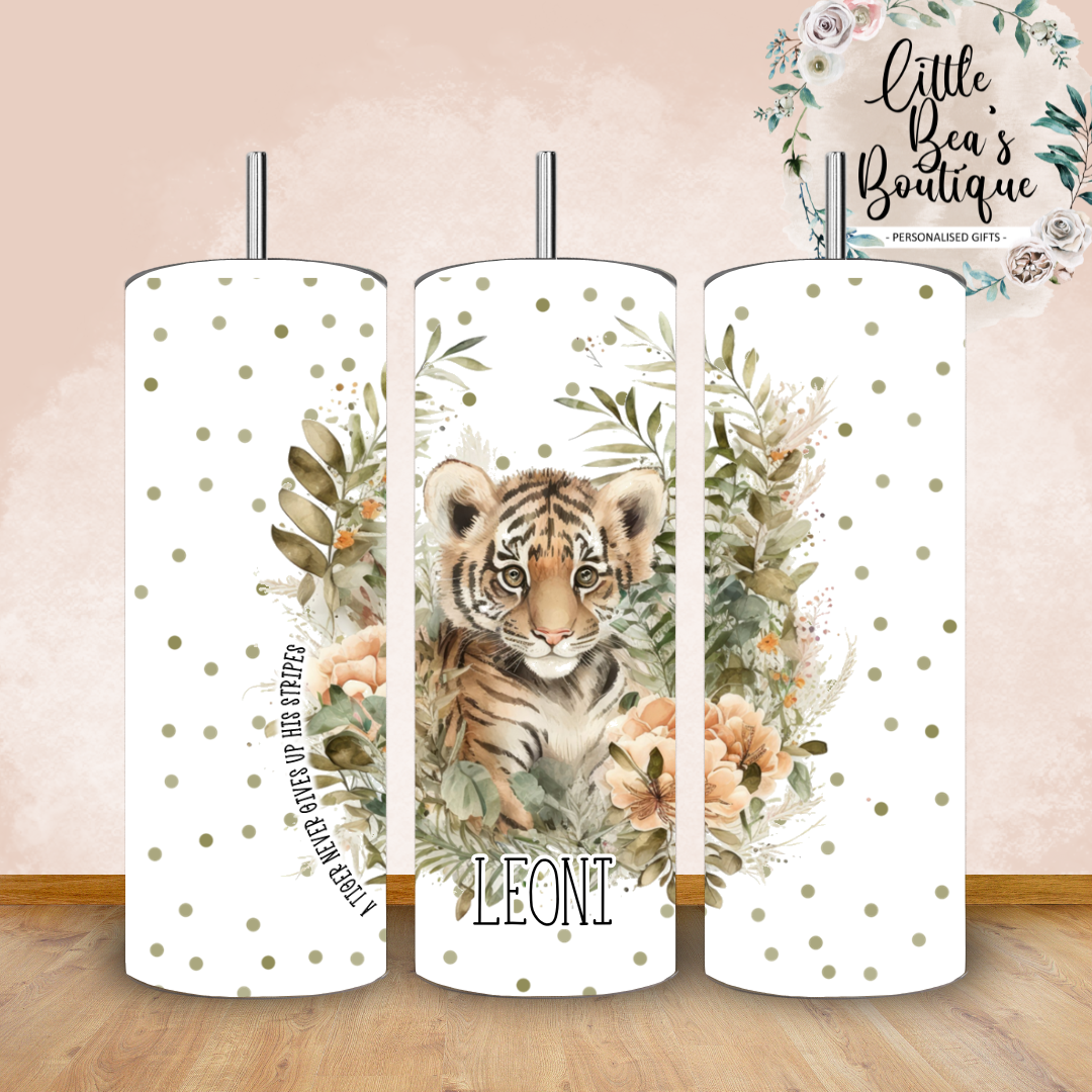 Floral Animals Collection Tumbler Hot or Cold Drinks Bottle with Straw