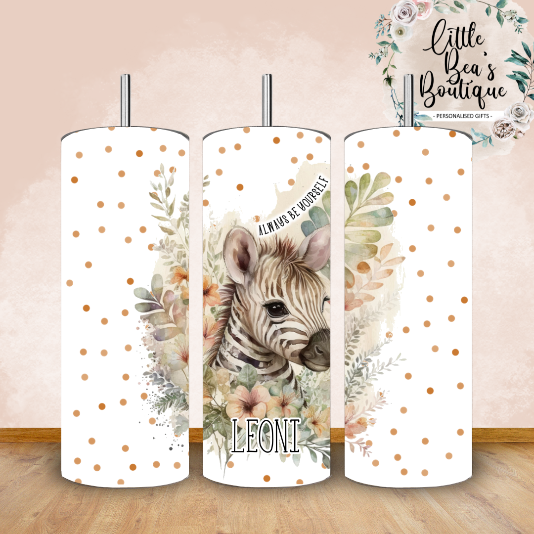 Floral Animals Collection Tumbler Hot or Cold Drinks Bottle with Straw