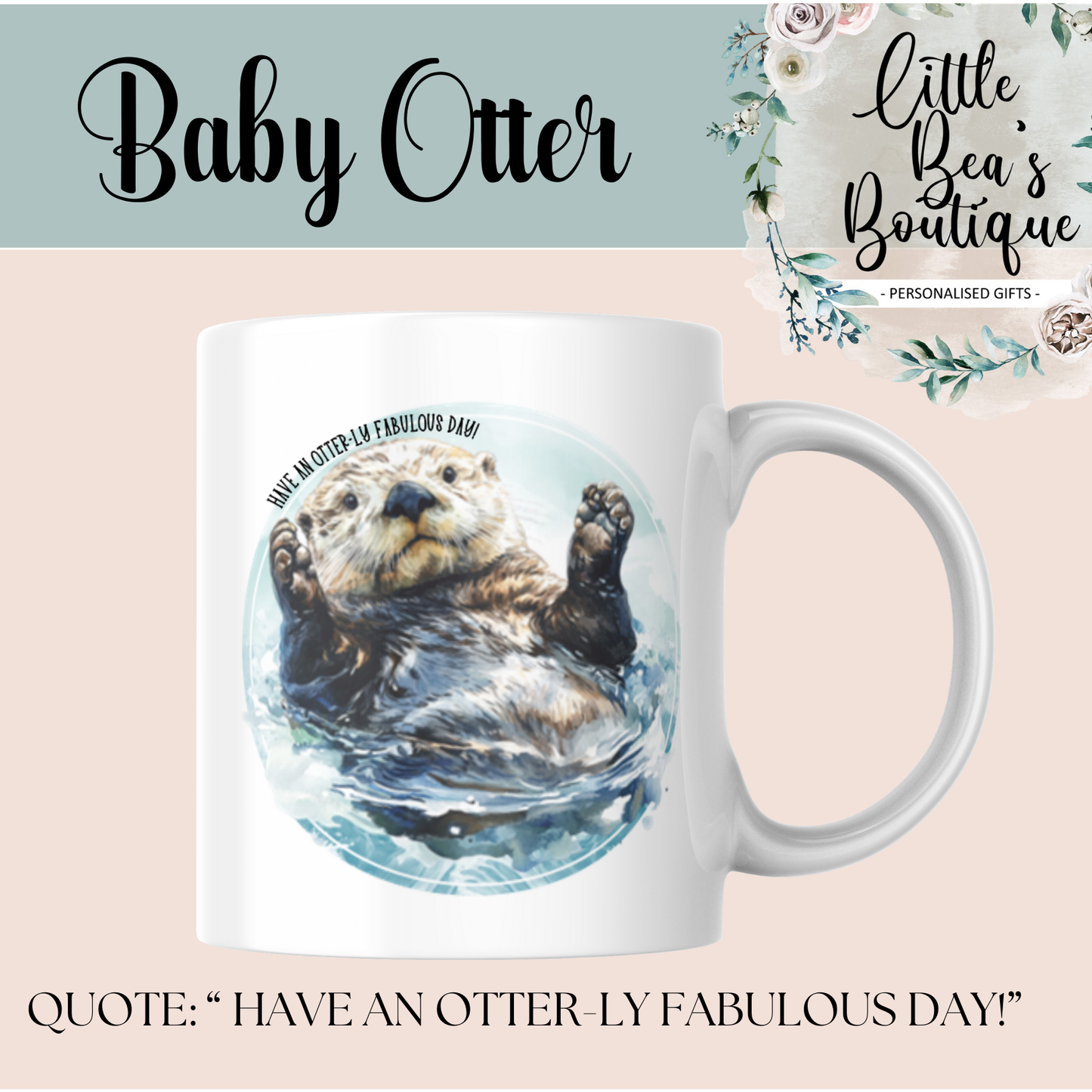 Under The Sea Water Creatures Collection Mug - 4 Sizes Available - Ceramic Drinkware Handled Mug Gift Set 24 Creatures to Choose From - Penguin, Orca Whale, Dolphin, Seahorse, Otter Drinkware