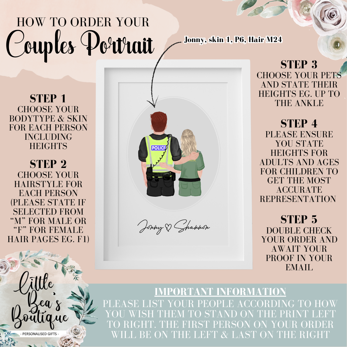 Personalised Portrait Mug | Couple Portrait Mug, Valentines Custom Family Portrait, Firefighter Gift, Paramedic Gift, Police and Nurse Couple