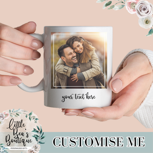 Personalised Photo & Message Mug | Add Your Own Picture and Customised Wording Coffee Tea Mug Wife Husband Gift for Anniversary Drinkware