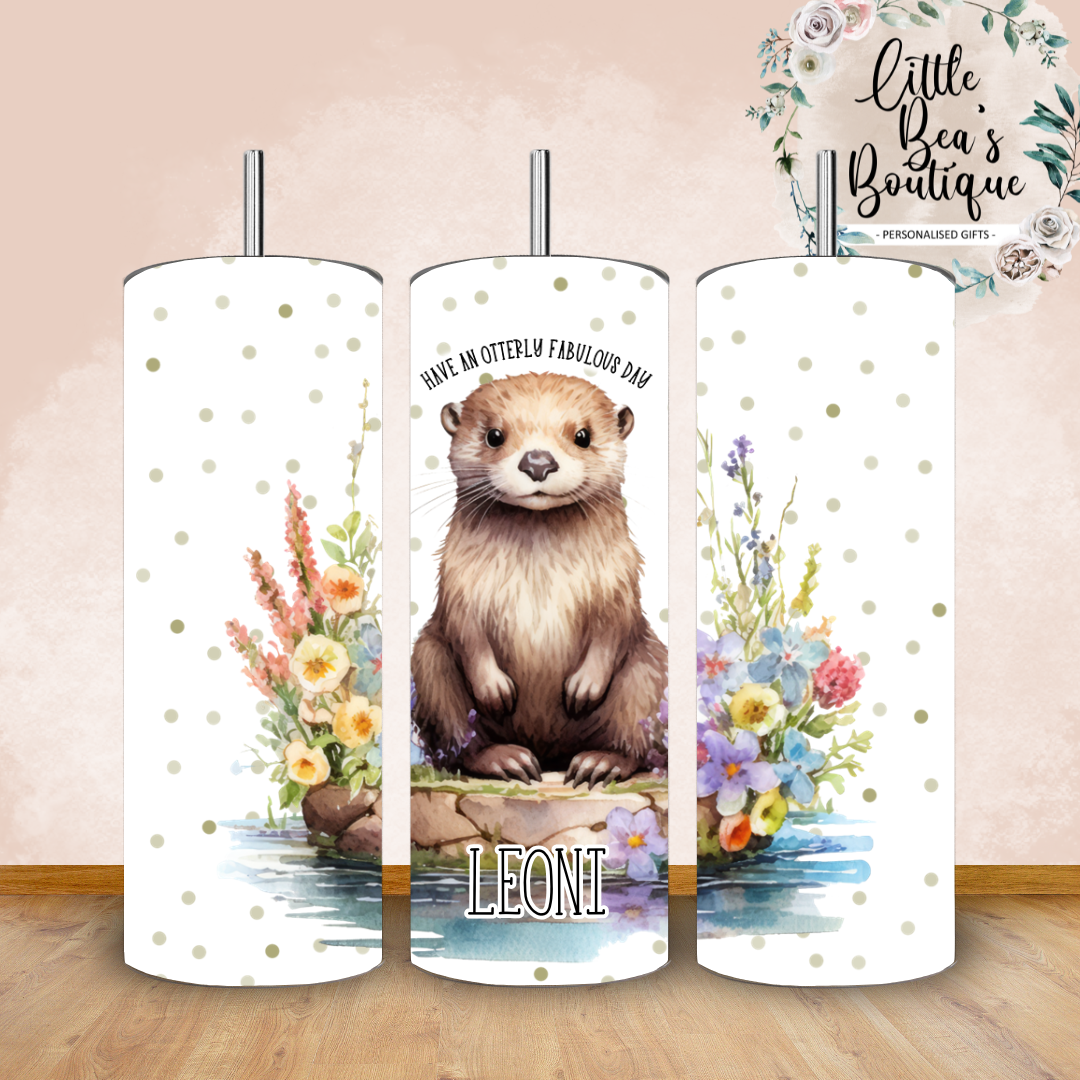 Floral Animals Collection Tumbler Hot or Cold Drinks Bottle with Straw