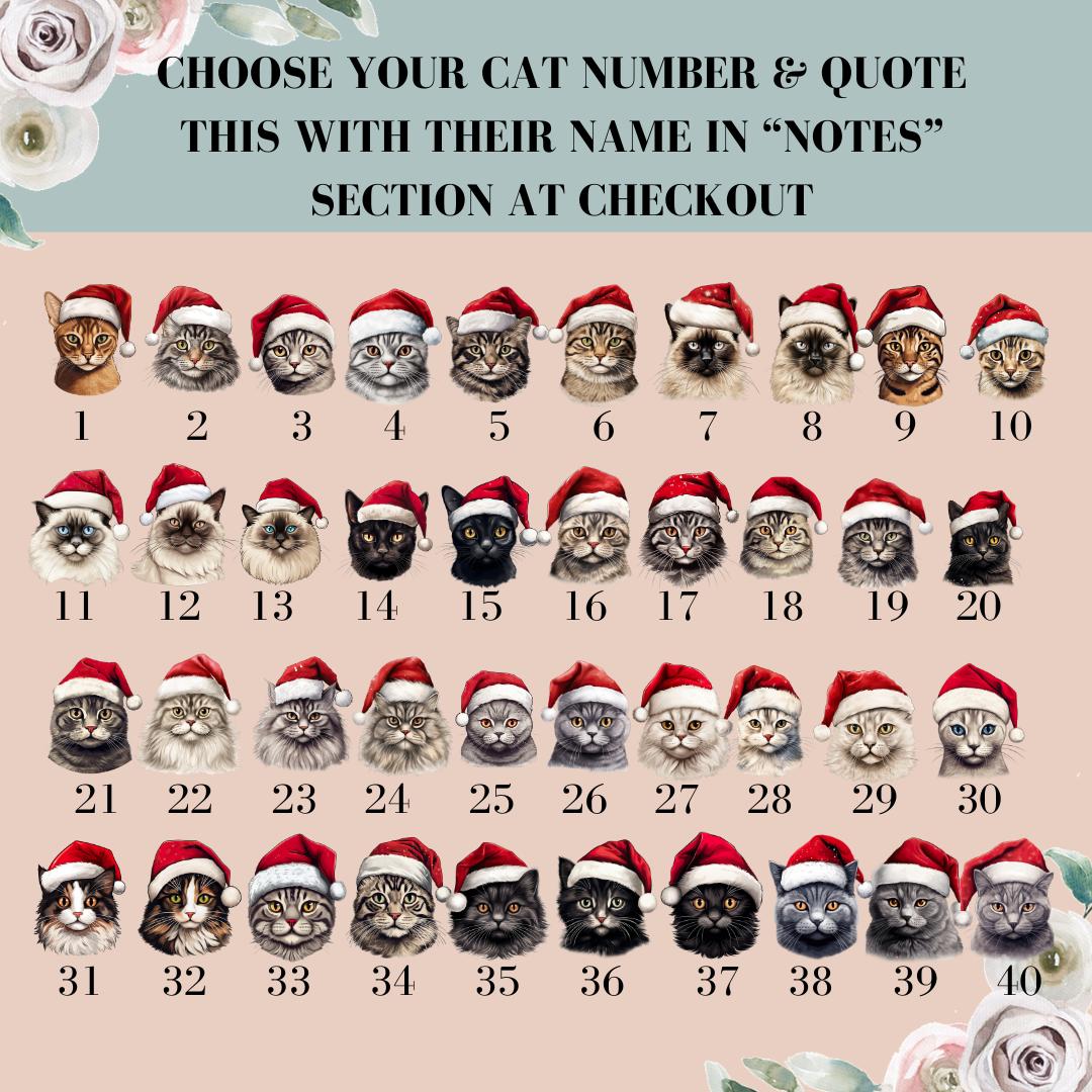 Customised Pet Cat Christmas Santa Sack & Stocking, Choose Your Breed, Christmas Gift for Cats, Kitten Festive Santa Sack