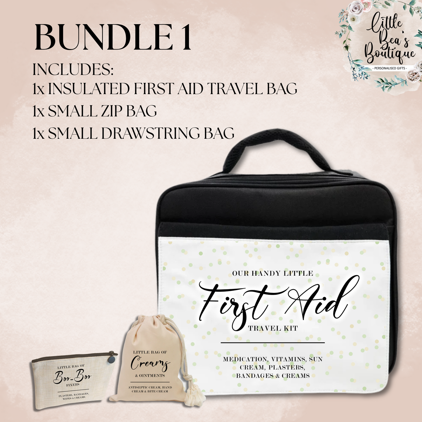 Customised Travel First Aid Bag Storage for Medication | Organisational Bags for Holiday or Hospital Visits