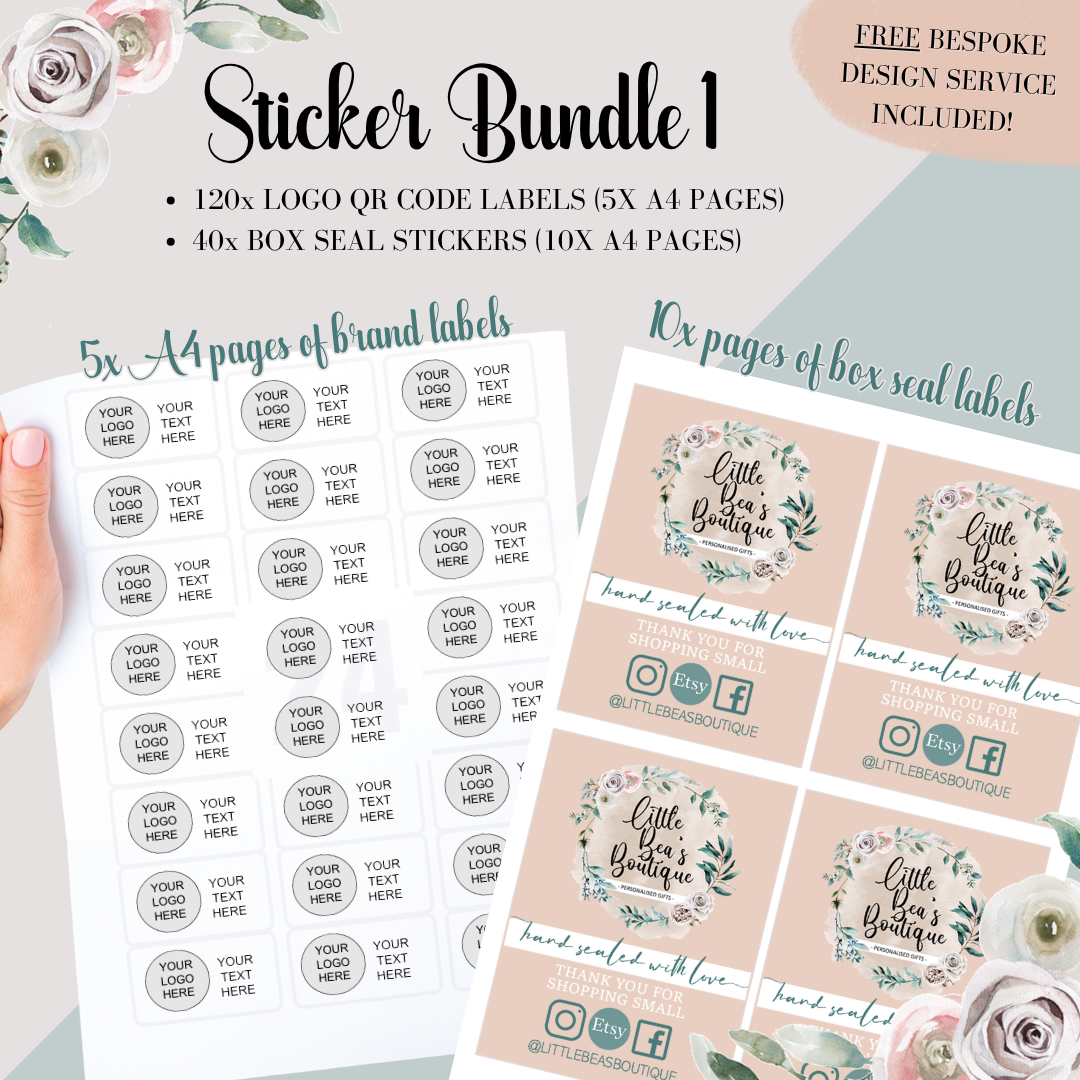Small Business Essentials Bundle - Business Cards, Leaflets, Stickers, Thank You Cards