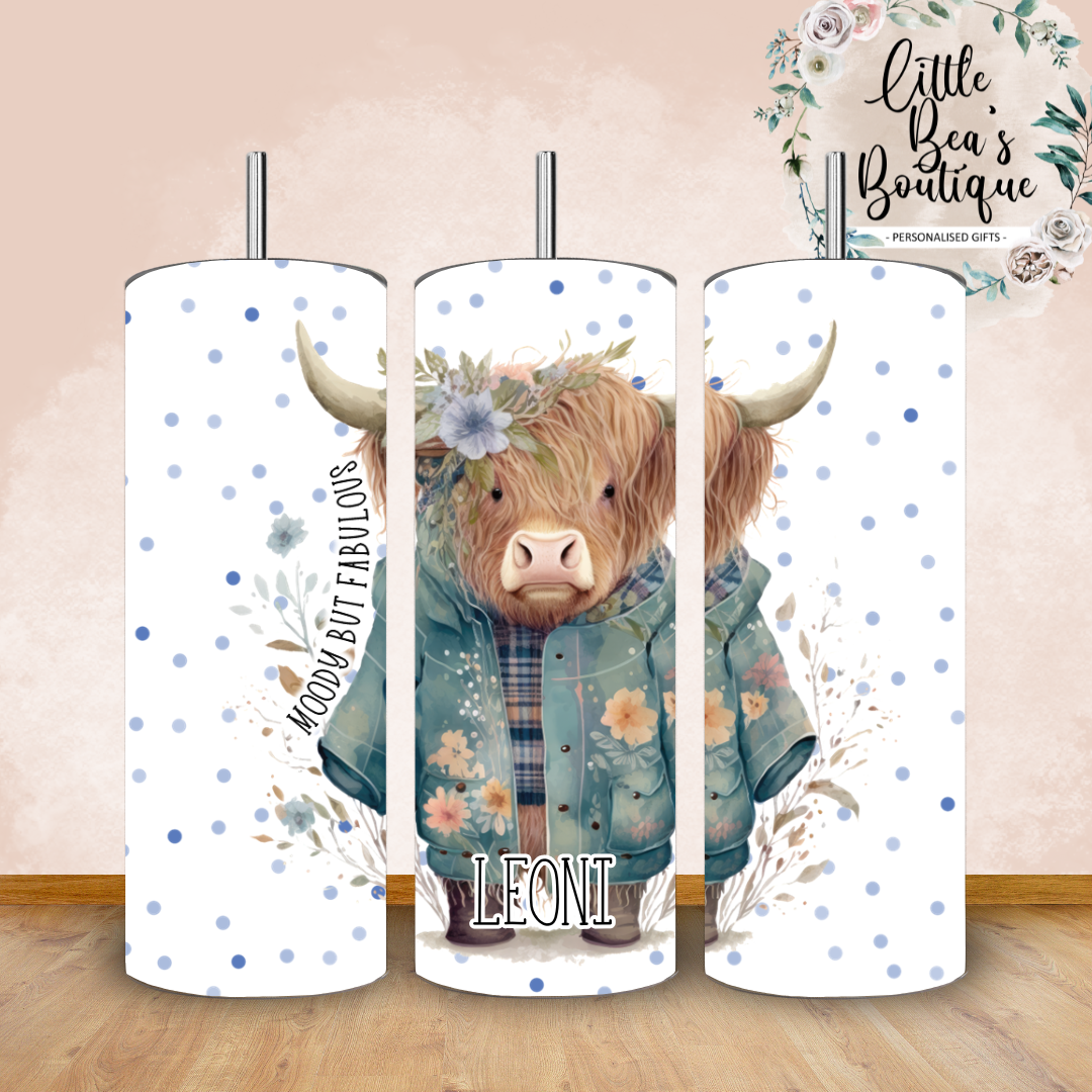 Floral Animals Collection Tumbler Hot or Cold Drinks Bottle with Straw