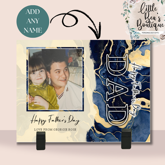 Custom Metal Photo Sign With Stands Father's Day Gift for Dad - Personalised, Add Your Own Photo