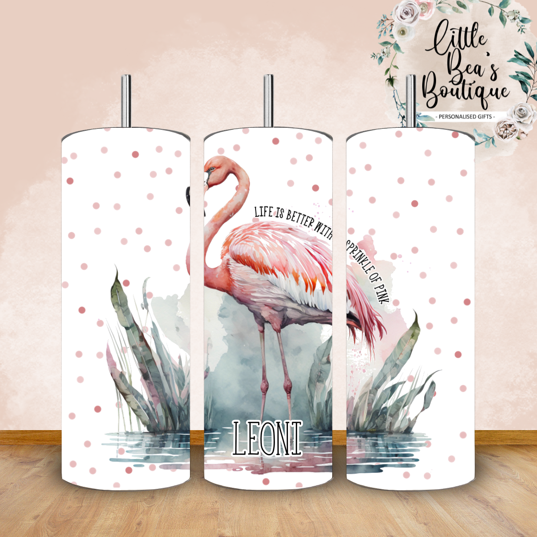 Floral Animals Collection Tumbler Hot or Cold Drinks Bottle with Straw