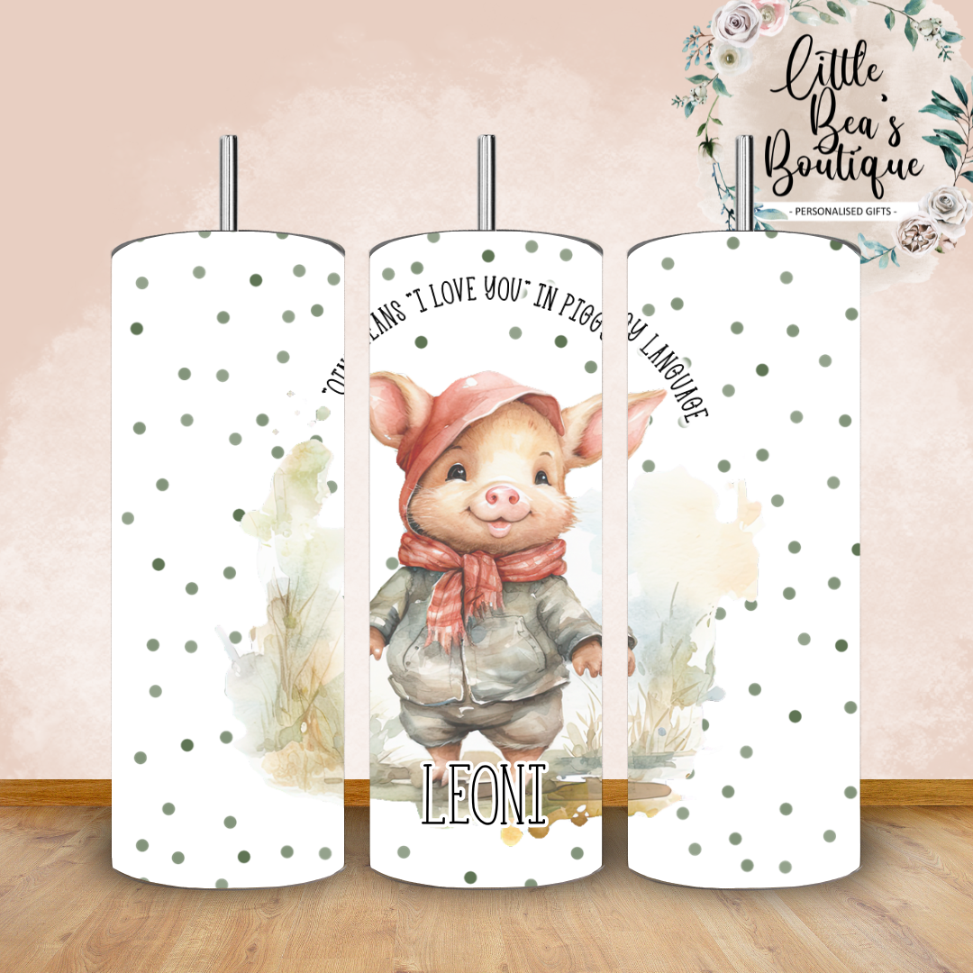 Floral Animals Collection Tumbler Hot or Cold Drinks Bottle with Straw