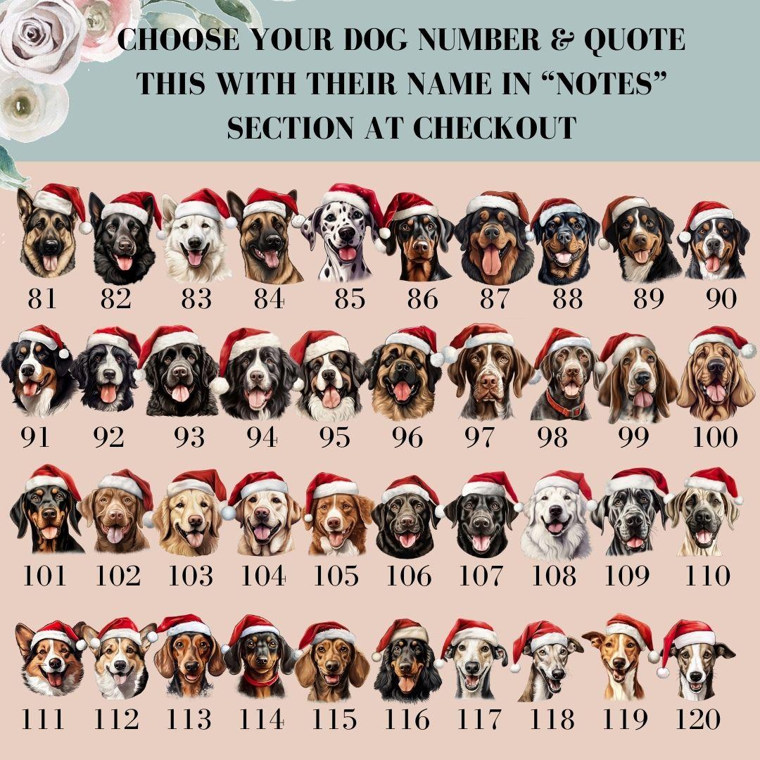 Customised Pet Dog Christmas Santa Sack & Stocking, Choose Your Breed, Christmas Gift for Puppy Festive Santa Sack