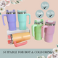 Easter Pastel Hot Cold Tumbler with Handle - 20oz Stainless Steel Water Bottle with Straw - Stylish, Plastic