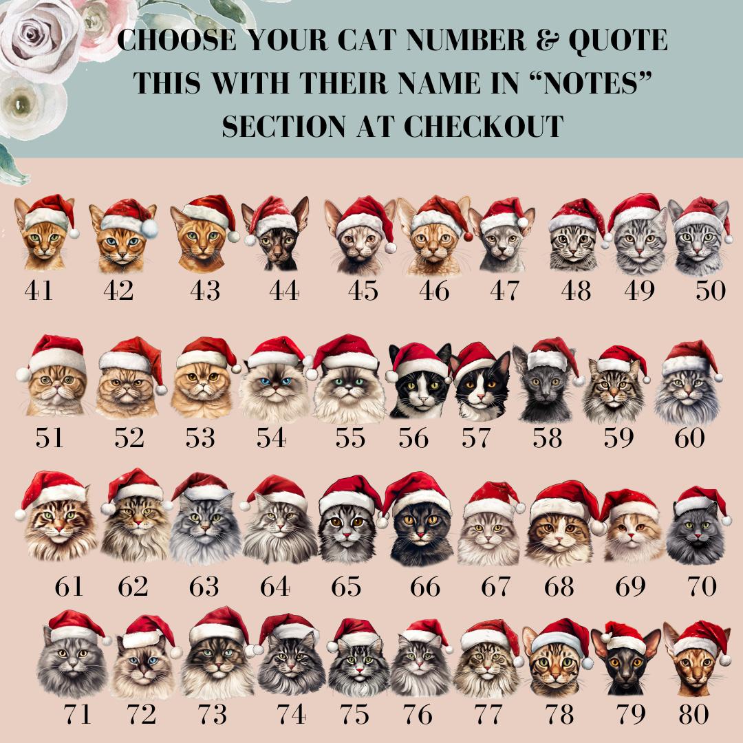 Customised Pet Cat Christmas Santa Sack & Stocking, Choose Your Breed, Christmas Gift for Cats, Kitten Festive Santa Sack