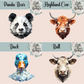 Geometric Animal Collection Mug - 4 Sizes Available - Ceramic Drinkware Handled Mug Gift Set 40 Animals to Choose From - Penguin, Highland Cow, Elephant, Giraffe, Bees, Owl, Duck Drinkware Printed