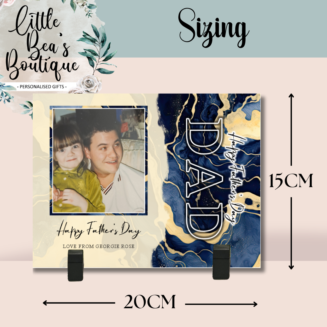 Custom Metal Photo Sign With Stands Father's Day Gift for Dad - Personalised, Add Your Own Photo
