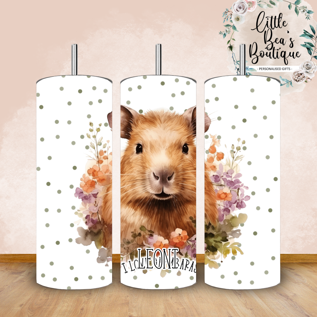 Floral Animals Collection Tumbler Hot or Cold Drinks Bottle with Straw