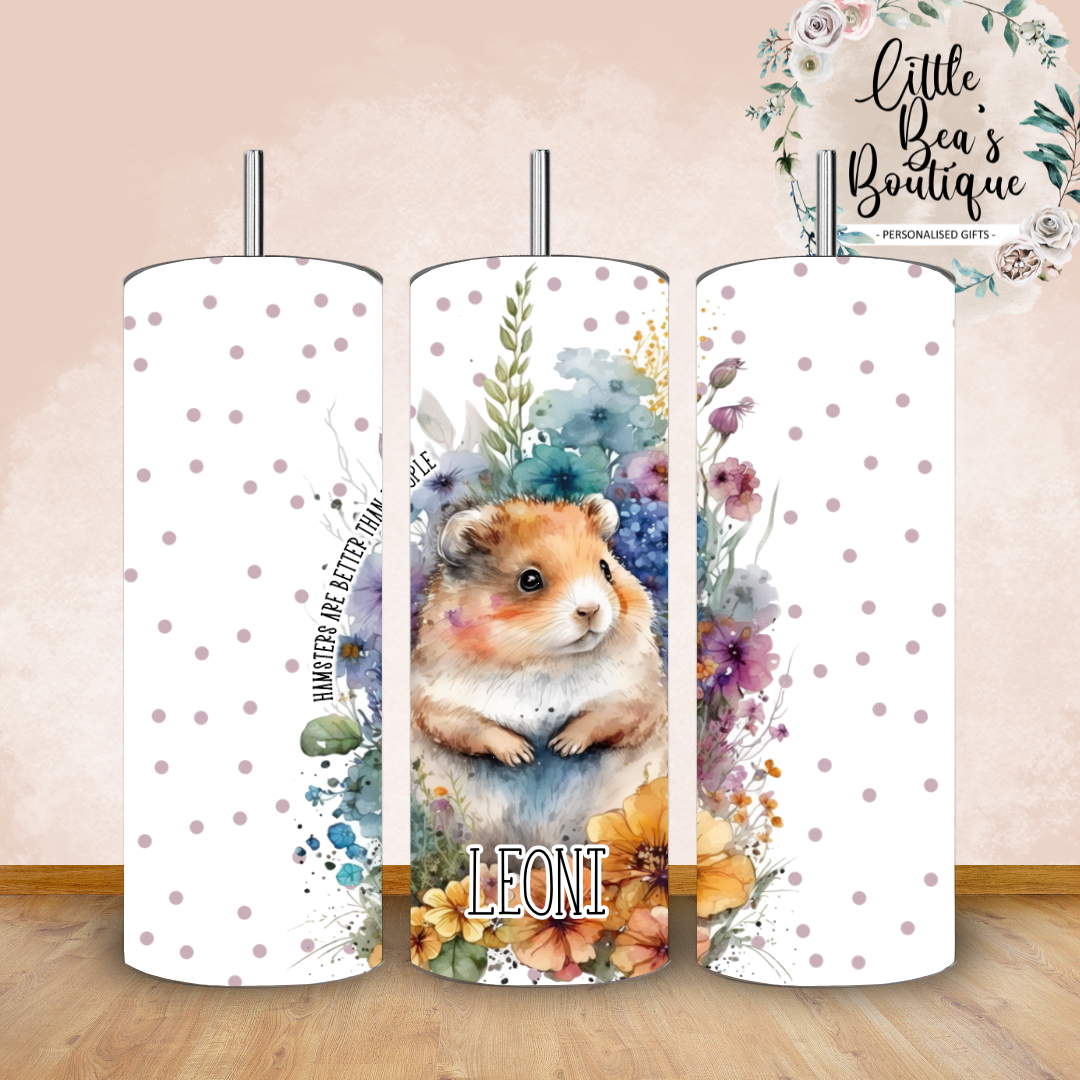 Floral Animals Collection Tumbler Hot or Cold Drinks Bottle with Straw