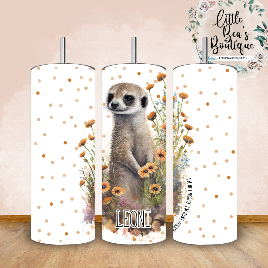 Floral Animals Collection Tumbler Hot or Cold Drinks Bottle with Straw