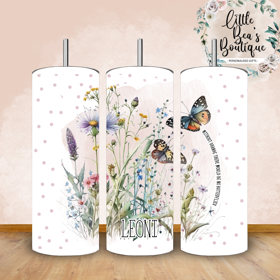 Floral Animals Collection Tumbler Hot or Cold Drinks Bottle with Straw
