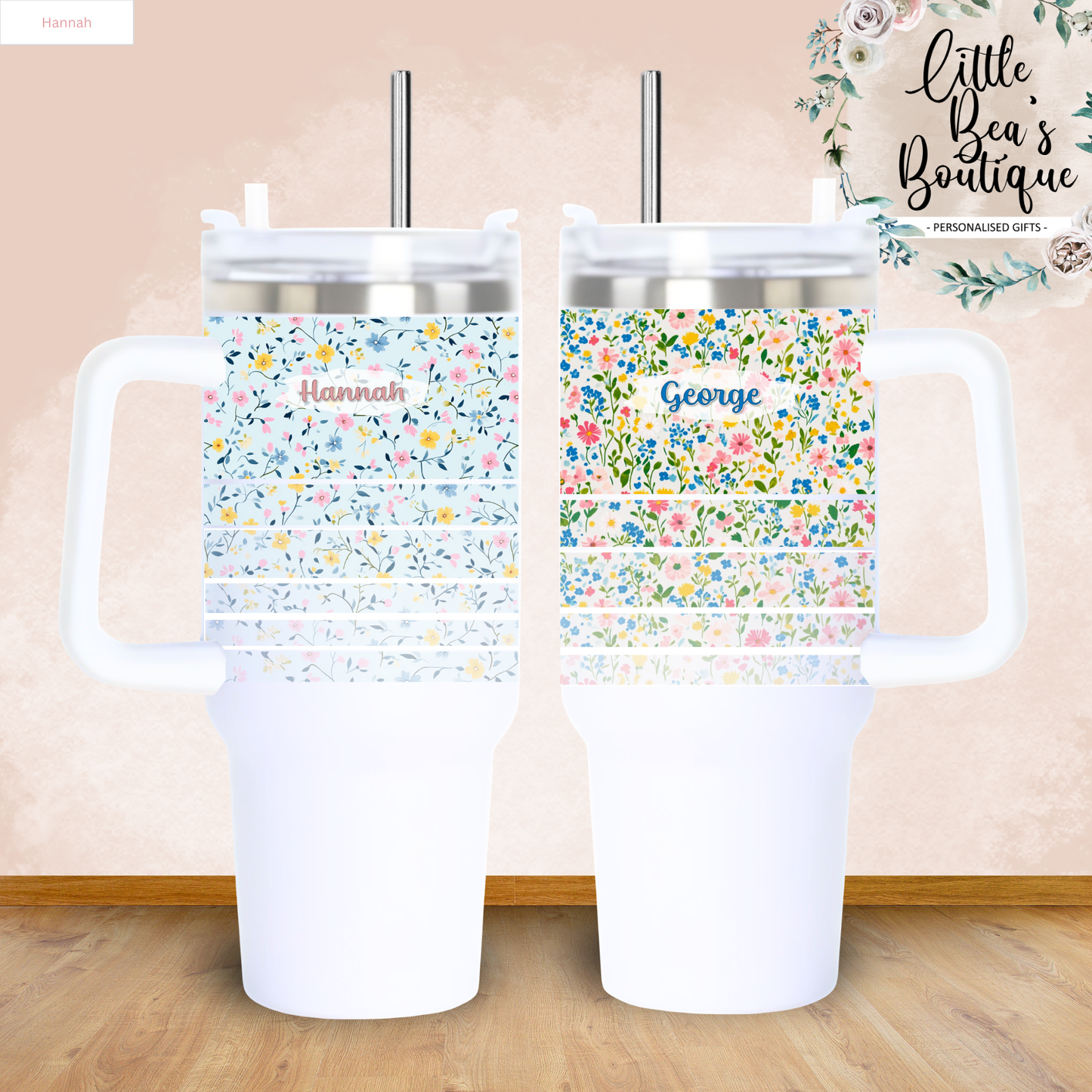 40OZ Tumbler with Handle, Double Wall Insulated - Hot or Cold Drinks