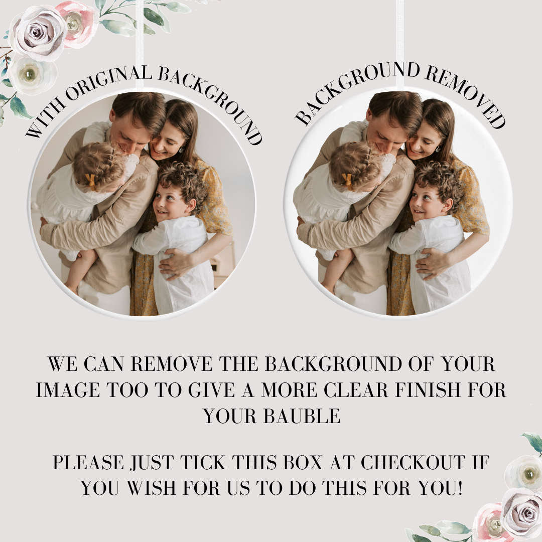 Add Your Own Photo Christmas Bauble | Polymer or Ceramic Customised Photo Picture Hanging Tree Decoration Gift