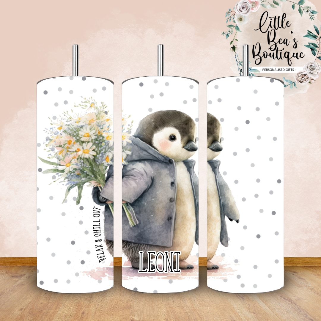 Floral Animals Collection Tumbler Hot or Cold Drinks Bottle with Straw
