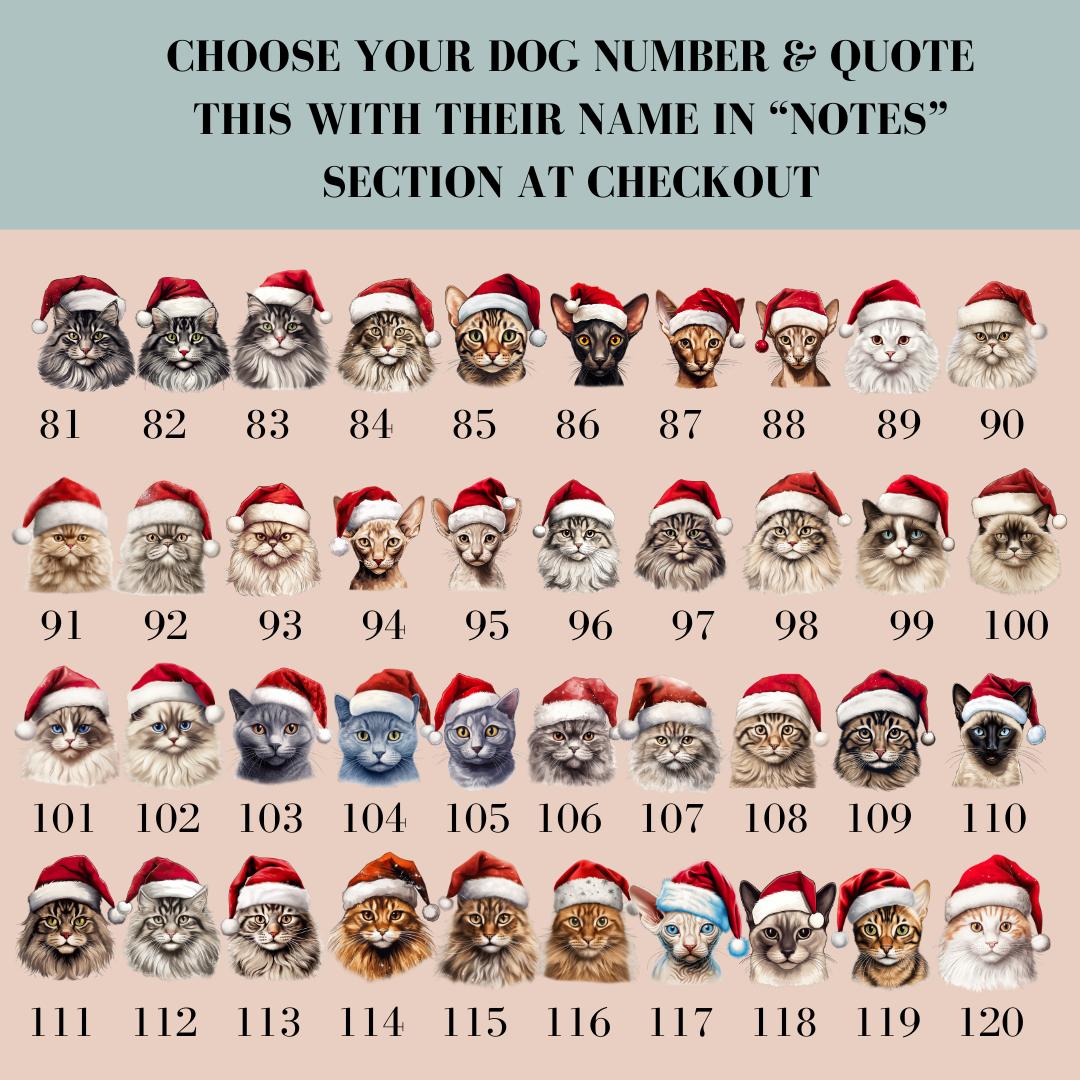 Customised Pet Cat Christmas Santa Sack & Stocking, Choose Your Breed, Christmas Gift for Cats, Kitten Festive Santa Sack